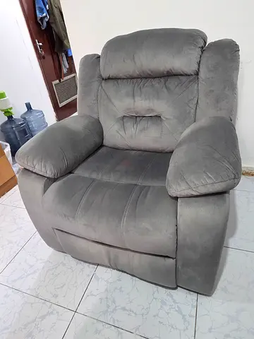 Grey Single Recliner Armchair - Comfortable Used Sofa Chair 7 months old. Leaving country