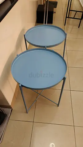 2x Side tables turquoise