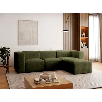 Modular Olive Green Sectional Sofa - 4-Seater Corner Unit