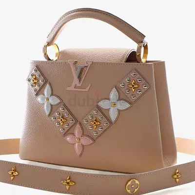 Authentic Louis Vuitton Studded Capucines BB Taurillon Leather Top Handle Bag