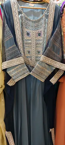 Blue Embellished Traditional Dress / thop / traditional dress - Size Medium