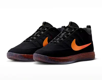 Book 2 basketball sheos Black Nike mens sneakers with orange swoosh - lightly used
