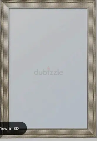 Large Decorative Wall Mirror with Textured Silver Frame from ikea