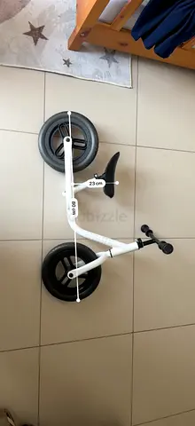 Small white toddler tricycle / balance bike - good condition with helmet