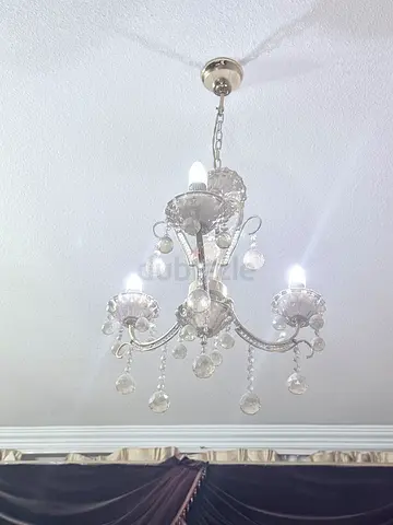 Crystal-style 5-Arm Chandelier Light Fixture