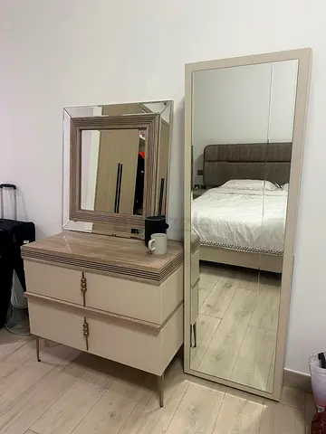 Brand new condition Bed Set With two side tables and dressing table with mirror without mattress