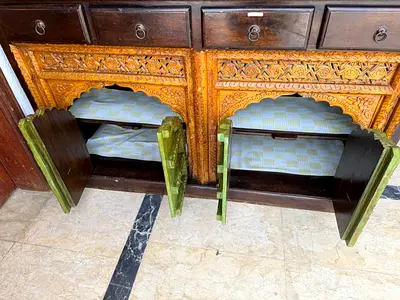 Hand-carved Wooden Sideboard / Storage Cabinet with Drawers