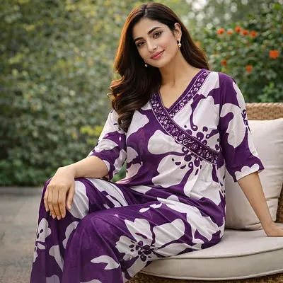 Purple Floral Co-ord Set