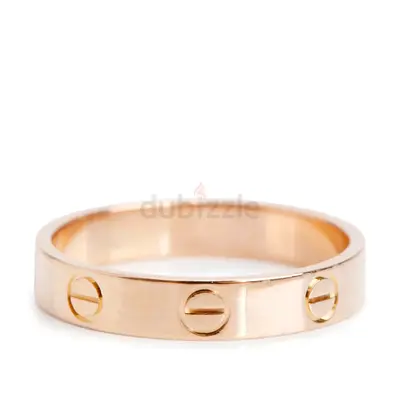Authentic 2020 18k Rose Gold 3.6 mm Love Wedding Band Ring, Size 54 7