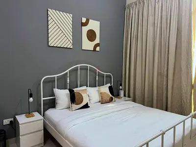 King Size Ikea White Bed 180x200cm + Mattress, in perfect condition no damages! Pick up khalifa city