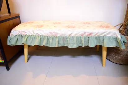 Bench with custom made cover