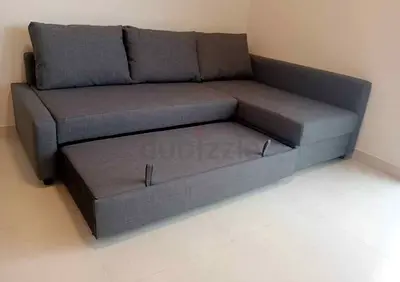 Gray L-shaped Sofa Bed with barnd new  Condition