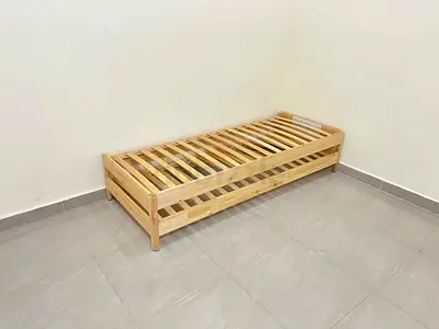 Ikea Wooden Singles Stackable Bed with 1 Mattress 80x200cm. Still in good condition pick up Khalifa