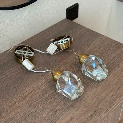 Crystal / Diamond Ceiling Light Pendants x 2
