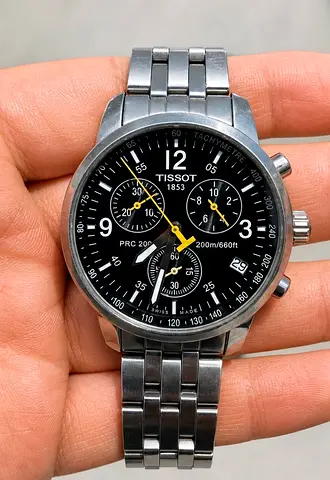 Tissot PRC 200 Chronograph Stainless Steel Men’s Watch – Working, Good Condition