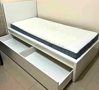 Ikea malam bed with ikea mattress 90x200cm