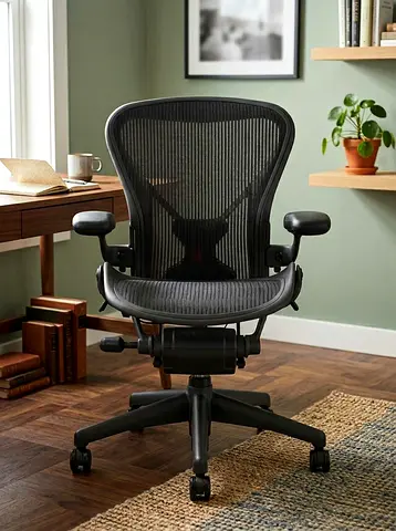 Herman Miller Aeron-style Ergonomic Office Chair — Fully Adjustable, Black Mesh