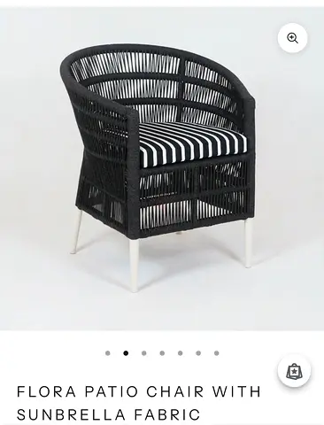 Flora Patio Rope Armchair with Sunbrella Cushion - Black