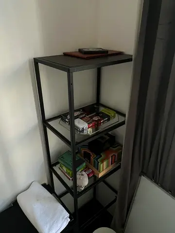 Black Metal 4-Tier Open Shelf Unit - Industrial Style