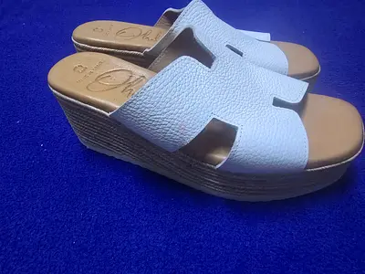 White Wedge Slide Sandals - Comfortable Platform Heels European Boutique