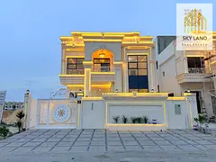 Villa for sale in Al Helio 1, Ajman, 5 master bedrooms, luxury finishing, near Mohammed Bin Zayed, a