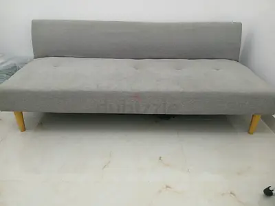 Light Grey Convertible Sofa Bed - Compact 4-Seate. Width 100cm length 180cm