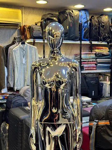 Female full body mannequin chrome