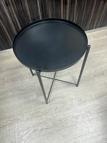 Small Round Black Metal Side Table