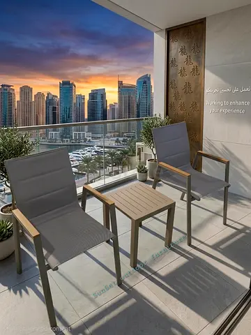 Aluminium frame texline balcony chair table set