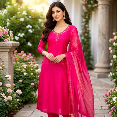 Pink Straight 3-Piece Set Dress