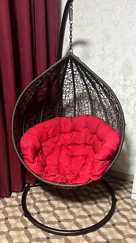 Hanging Chair with Red Cushion - Good Condition