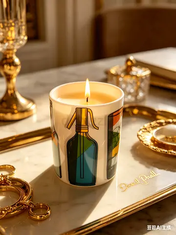 Decorative Scented Candle in Ceramic Glass Jar