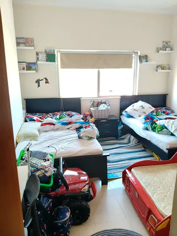 Two Kids Single Beds 120cm without Mattress (set of 2) - Good Condition with comod