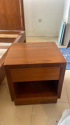 2 x Wood Nightstand with Drawer and Open Shelf - Good Condition