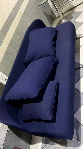 Navy Blue 3-Seater Sofa with Cushions - Good Condition