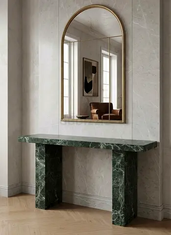 Beautiful Ming Green Marble Console