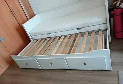 IKEA Hamnes daybed with 3 big storage drawers and 2 IKEA mattresses.