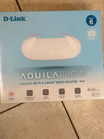 D-Link AquilaPro AI AX6000 Wi‑Fi 6 Smart Mesh Router (M60) - New in Box