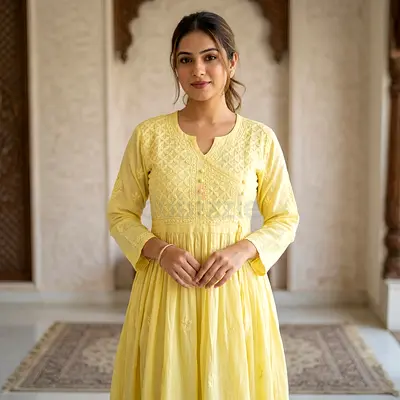 Yellow Embroidered Dress