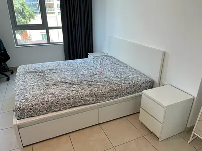 Bed with 2 side table set