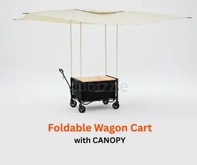 ONEFOREST Collapsible Wagon Cart with Canopy Tent, Portable Large Capacity Foldable Wagon Cart