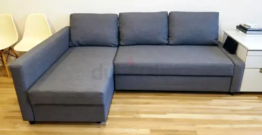 Grey L-shaped Sofa with storage Ikea FRITHEN