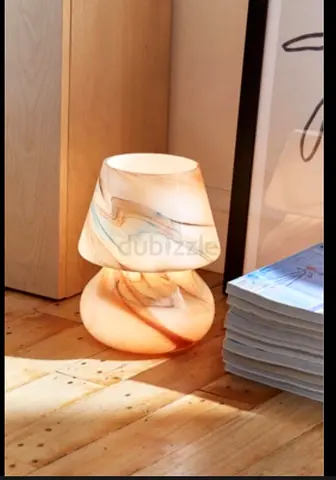 Small Marble-Effect Table Lamp — Warm Ambient Light HOME CENTER