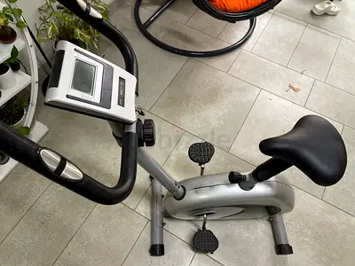 Used Upright Exercise Bike with Monitor - Compact Home Fitness -screen not working