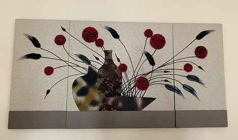 Triptych Wall Art Floral Canvas Panel - 3-Piece Decorative Painting