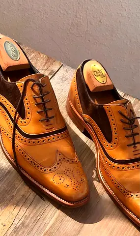 Barker McClean Two Tone Cedar Calf Brown Suede Brogues 11