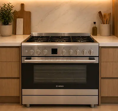 Bosch 90cm Stainless Steel Gas Range with Convection Oven - Good Condition