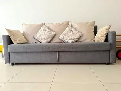 Ikea FRIHETEN
Three-seat sofa-bed, Dark grey with storage _  Homecenter cushion