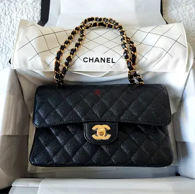 Brand New Chanel Classic Small Flap - Black Caviar Gold Hardware (Full Set + Receipt)