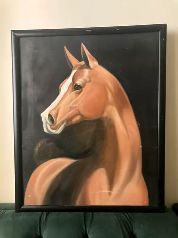 Original Oil Painting – Arabian Horse Portrait | Large Framed Canvas